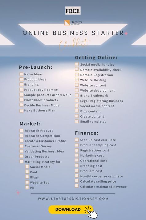 FREE Business Startup Checklist in 2023 | Startup business, Small Business plan outline, template | Business Printable Planner by  Frank Glover Business Category List, Aesthetic Business Plan, Starting A Business From Home Ideas, Small Business Pricing Guide, Cheap Packing Ideas For Small Business, Shipping Area For Small Business, How To Start Small Business Tips, How To Start A Small Business From Home, How To Start A Small Business