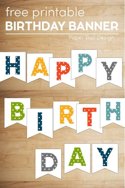 Easy DIY Happy birthday banner to print and hang for a birthday party. The perfect happy birthday sign. #papertraildesign #birthdaypartyideas #birthdaybash #covidbirthday Train Birthday Banner Free Printable, Homemade Birthday Banner Diy, Printable Birthday Banner Template, Happy Birthday Banners Diy, Diy Birthday Banner Ideas, Printable Happy Birthday Banner Letters, Birthday Banner Cricut, Happy Birthday Sign Printable, Free Printable Birthday Banner