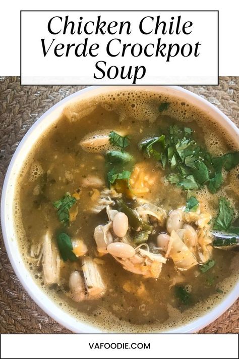 This Chicken Chili Verde soup is packed with flavor and easy to make in the crockpot! Give it a try with chicken from your local farmer. Green Chicken Chili Soup, Chili Verde Soup, Green Chicken Chili, Verde Soup, Chicken Chile Verde, Chicken Chili Soup, Chicken Chili Verde, Chicken Chile, Chili Verde