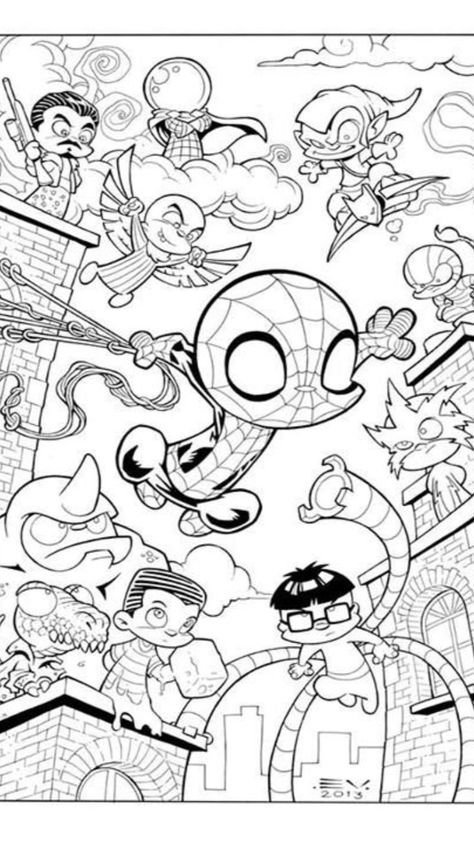 Cartoon coloring book pages. Spiderman Coloring Pages, Spiderman Coloring, Arte Doodle, Marvel Coloring, Rainbow Canvas, Graffiti Characters, Unicorn Coloring Pages, Cartoon Coloring Pages, Disney Coloring Pages