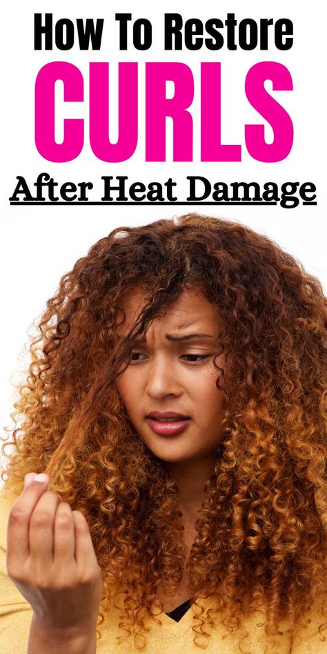 Explore the ultimate guide on reviving curls post-heat damage, with expert tips and techniques for restoring your natural curl pattern. Perm Maintenance, How To Revive Curly Hair, Heat Damaged Natural Hair, Damaged Curly Hair, Heat Damaged Hair, Hair Falls, Oval Face Haircuts, Hair Care Regimen, Hair Nets