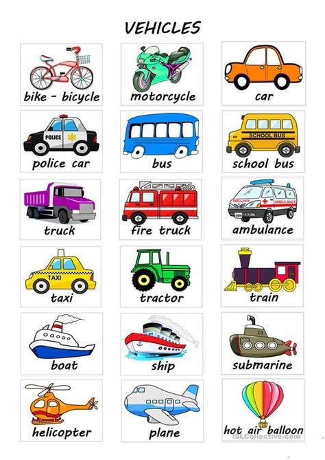 Vehicles Preschool Activities, Vehicle Flashcards, Transportation Flashcards, Kids Learning Charts, Alphabet Chart Printable, Transport Images, Transportation Vehicles, Transport Vehicles, Transportation Preschool