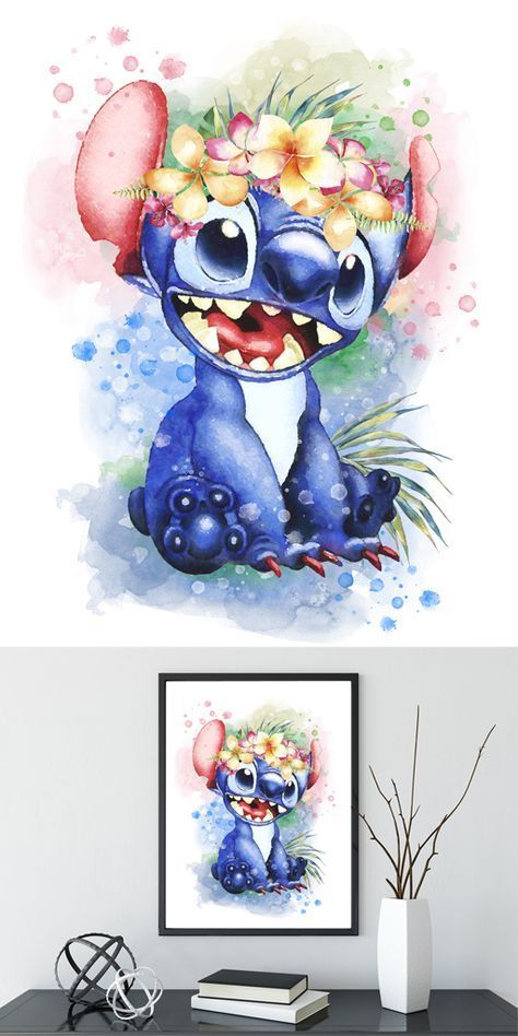 Stitch Lilo And Stitch, Stitch Tattoo, Ideas Watercolor, Lilo And Stitch Drawings, Disney Printables, Cute Disney Drawings, Stitch Drawing, Disney Art Drawings, Disney Phone Wallpaper