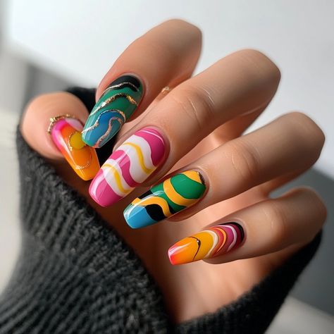 🤩✨ Get ready to elevate your nail game! The hottest nail art patterns in North America for 2024 are here! 💅🌈 From mesmerizing marble designs to vibrant floral motifs, there's a trend for every style! 🌸🎨 Don’t miss out on geometric shapes and chic minimalism that are taking over the scene! 💖🔺Swipe through for inspiration and unleash your creativity! #NailArt #TrendyNails #2024NailGoals... Nail Art Patterns, Nails Painted, Trendy Nail Art Designs, Wavy Lines, Trendy Nail Art, Trendy Nail, Hot Nails, Art Patterns, Marble Design