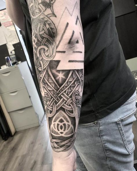 Top 61 Best Nordic Arm Tattoos Ideas - [2020 Inspiration Guide] Viking Bicep Tattoo, Nordic Arm Tattoo, Mule Tattoo, Arm Tattoos Ideas, Armor Sleeve Tattoo, Tattoo Sleeve Women, Nordic Tattoos, Viking Tattoos For Men, Viking Rune Tattoo