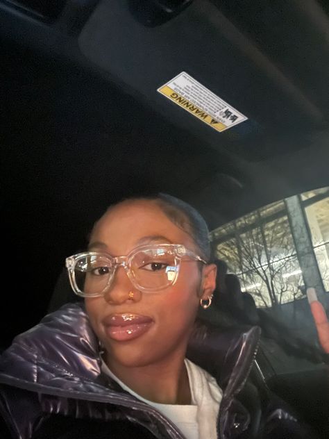 Prescription Glasses On Black Women, Clear Glasses Makeup, Clear Glasses Frames Black Women, Clear Glasses On Black Women, Cute Prescription Glasses Black Women, Clear Frame Glasses Black Woman, Thick Glasses Frames For Women, Glasses Inspo Black Women, Eyeglasses Black Women