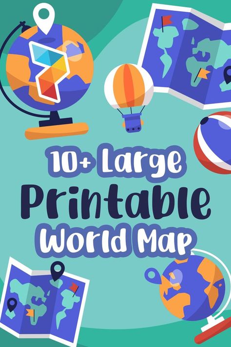 Plan your next adventure with a detailed, large printable world map. Hang it on your wall and start marking off your dream destinations today! #PrintableMap #WorldMap #GeographyFinder #largeprintableworld Free Printable World Map, Blank World Map, Printable World Map, World Printable, World Map With Countries, World Map Printable, Kids World Map, Map Printable, Maps For Kids