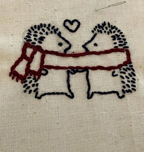 embroidery ideas Cute Hand Embroidery Designs, Embroidered Animals Simple, Weird Embroidery Ideas, Embroidery Patterns On Kurtis, Animal Embroidery Simple, Silly Embroidery, Embroidery Animals Easy, Neck Embroidery Patterns, Little Embroidery Ideas