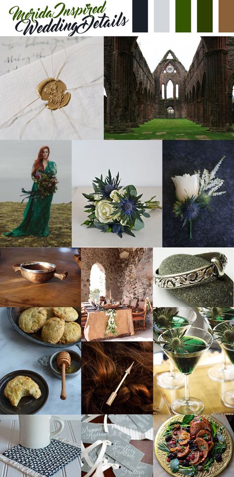 merida, brave inspired wedding details