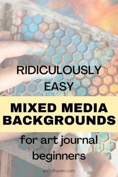 Easy Mixed Media Art, Aesthetic Craft Ideas, Craft Ideas For Beginners, Aesthetic Craft, Personalized Journals, Mixed Media Backgrounds, Journal Tutorials, Art Journal Backgrounds, Mixed Media Art Journal