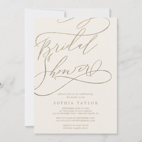 Bridal Shower Summer, Boho Bridal Shower Invitations, Simple Bridal Shower, Fancy Hands, Modern Bridal Shower, Gold Calligraphy, Elegant Bridal Shower, Boho Bridal Shower, Fall Bridal Shower