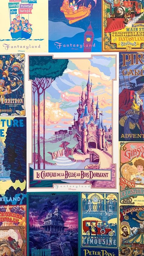 Pretty Disney Wallpaper, Disney Retro Wallpaper, Pixar Aesthetic Wallpaper, Disney Movie Wallpaper, Disney Wallpaper For Ipad, Wallpapers Iphone Fondos Disney, Disneyland Vintage Poster, Vintage Disney Posters, Disney Sleeve