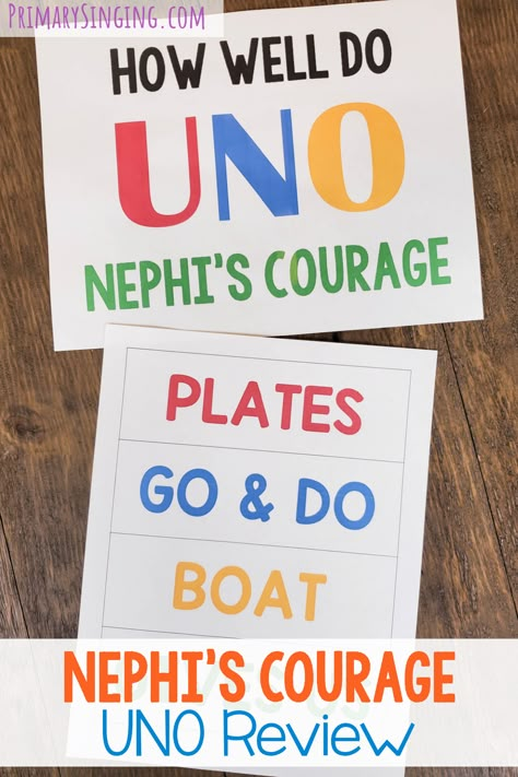 How well do UNO Nephi's Courage? Play this fun and super easy no prep Nephi's Courage UNO Review game to sing through all of the verses with a simple but engaging activity. Printable song helps for LDS Primary music leaders. Nephi’s Courage Singing Time, Lds Singing Time Review Games, Nephis Courage Singing Time, Lds Singing Time Games, Primary Review Games, Primary Games Lds Kids, Primary Song Review Games, Lds Primary Singing Time 2024, Temple And Priesthood Preview