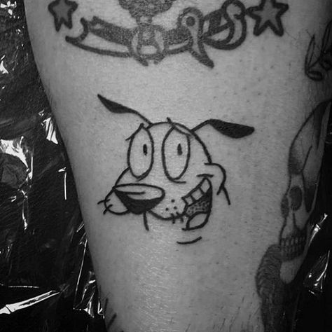 Image result for courage the cowardly dog tattoo Courage The Cowardly Dog Tattoo, Courage Tattoos, Courage The Cowardly Dog, Cowardly Dog, 90s Cartoons, Cartoon Tattoos, Dog Tattoo, Dog Tattoos, Tattoo Stencils