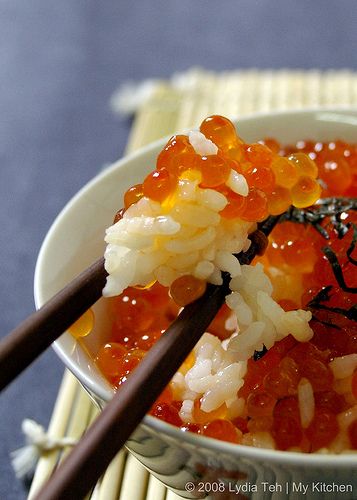 ikura don Ikura Recipe, Salmon Roe, Food Tech, Food O, Japanese Dishes, Japan Food, My Kitchen, Chopsticks, Paleo Recipes