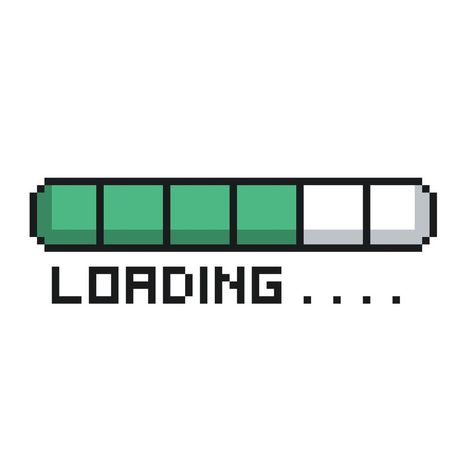 Pixel Loading, Pixel Illustration, Loading Icon, Navigation Bar, Progress Bar, Goal Tracker, 8 Bit, Pixel Art, Vector Art