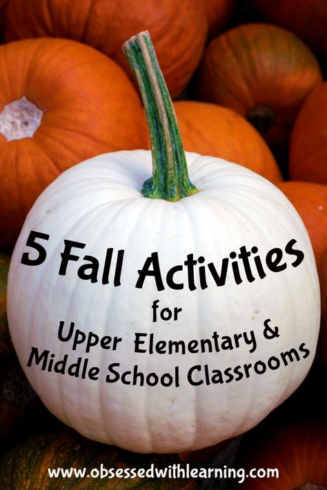 October Activities For Upper Elementary, Fall Craft Ideas For 3rd Graders, Fall Fun Classroom Activities, Upper Grade Halloween Activities, Grade 6 Fun Activities, Elementary School Fall Crafts, Middle School Pumpkin Activities, Harvest Activities For Elementary, School Fall Activities