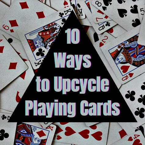 Trading Card Crafts, Deck Of Cards Art Ideas, Deck Of Cards Art Projects, Altered Playing Cards Ideas, Playing Cards Art Projects, Old Playing Cards, Altered Playing Cards, Playing Card Crafts, Recycle Christmas Cards