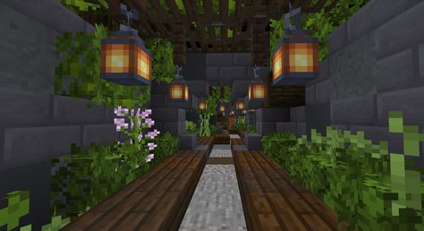 Cute Minecraft Basement Ideas, Basement Ideas Minecraft, Basement Minecraft, Chalet Minecraft, Garden Minecraft, Minecraft Basement Ideas, Minecraft Underground, Construction Minecraft, Minecraft Garden