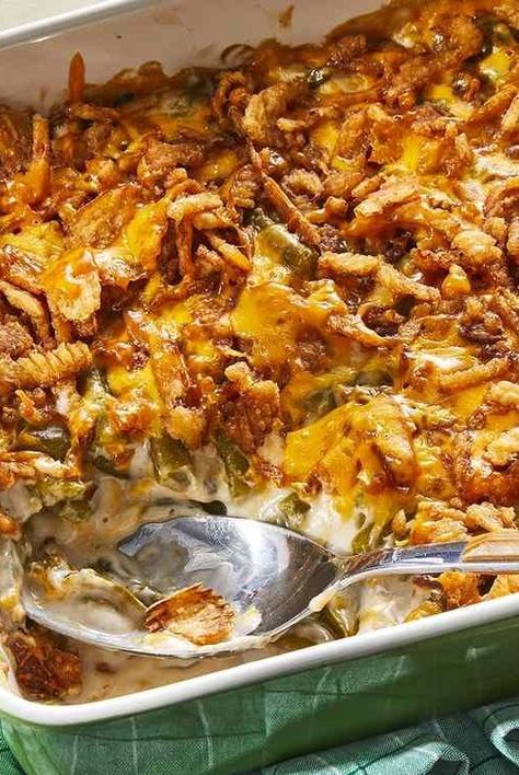 Our most popular Thanksgiving recipe of all time is not a turkey, a pie, or any potato. Instead, it's a classic casserole our community turns to year after year: Green Bean Casserole. Here's why the retro dish deserves a spot on your table this Thanksgiving. Green Bean Casserole Southern, Dressing Turkey, Green Bean Casserole Bacon, Traditional Green Bean Casserole, Best Green Bean Casserole, Homemade Green Bean Casserole, Classic Green Bean Casserole, Thanksgiving Casserole, Green Bean Casserole Easy