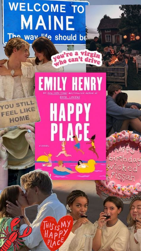 Happy place by Emily Henry The Happy Place Emily Henry, Happy Place Emily Henry Book, Emily Henry Happy Place, Happy Place Aesthetic, Happy Place Emily Henry Aesthetic, Happy Place Book, Happy Place Emily Henry, Comfort Books, Emily Henry