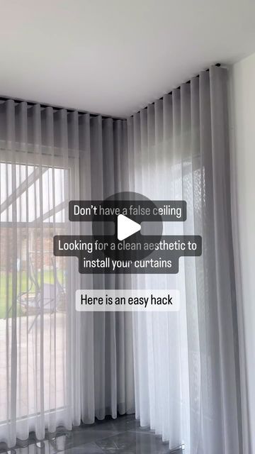 Easy Curtains Diy, Windows Curtains Ideas, Curtain Draping Ideas, Curtains Rods Ideas, Curtain Rod Cover, Curtain Rods Ideas, Curtain Ceiling, Curtain Hacks, Curtain Rod Ideas