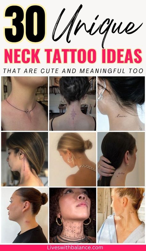 Finding the perfect script font for a neck tattoo can be a challenge, as the font style can greatly influence the overall look and feel of the design.... Neck Tattoo Ideas Black Women, Delicate Neck Tattoos Women, Back Of Neck Tattoos For Women Unique, Dainty Neck Tattoos For Women, Small Neck Tattoo Ideas, Throat Tattoos Women Simple, Neck Throat Tattoos Women, Women Neck Tattoo Ideas, Behind Neck Tattoo Woman