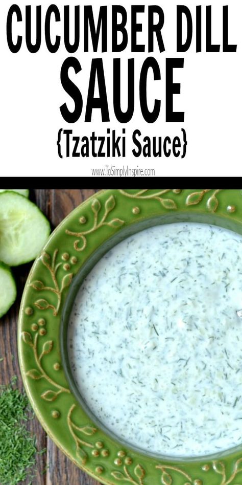 This simple Greek Cucumber Dill Sauce is a delicious, fresh addition to salmon, chicken, vegetables or even as a healthy dip recipe. It is quick to make in less than 15 minutes. Dill Sauce Recipe, Cucumber Dip Recipe, Cucumber Dill Sauce, Salmon Pie, Kid Friendly Dinner Recipes, Greek Cucumber, Yogurt Dill Sauce, Dill Sauce For Salmon, Healthy Dip Recipes