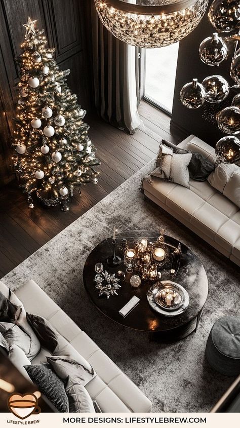 Transform your living space with these beautiful Living Room Christmas Decor Ideas. Learn how to use seasonal colors, stylish furniture arrangements, and thoughtful accents to create a magical holiday ambiance. Ideal for making lasting memories with loved ones. Festive Living Room, Living Room Christmas Decor Ideas, Room Christmas Decor Ideas, Christmas Living Room Ideas, Living Room Christmas Decor, Room Christmas Decor, Sitting Room Decor, Geometric Trees, Wooden Advent Calendar