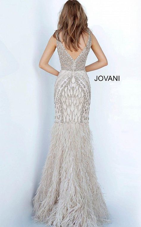 Feather Dress Long, Jovani Gown, Feather Skirt, Modest Prom, Evening Dress Floor Length, Wedding Designer, Jovani Dresses, Prom Dress Styles, Prom Dresses Modest