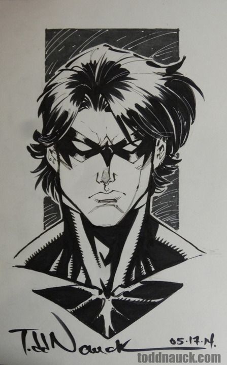 Awesome Art Picks: Spider-Woman, Moon Knight, Earthworm Jim, and More Nightwing Art Drawings, Todd Nauck Art, Nightwing Drawing, Nightwing Sketch, Inking Comics, Nightwing Art, Todd Nauck, Superhero Artwork, Jim Lee Art