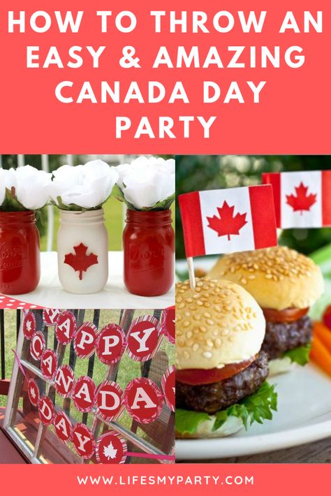 Canada Party Ideas, Canada Day Barbecue Ideas, Canada Day Menu Ideas, Canadian Party Food, Canada Day Celebration Ideas, Canadian Party Theme, Canada Day Party Food, Canada Day Bbq Party Ideas, Canada Day Ideas