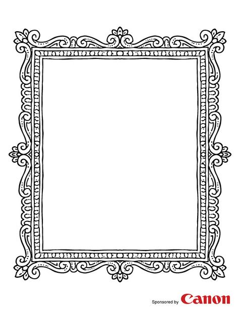 Frame 2 - Free Printable Coloring Pages Royal Picture Frame, Maple Leaf Images, Picture Frame Template, Candle Template, Kids Activity Center, Printable Craft Templates, Printable Frames, Craft Templates, Picture Frame Colors