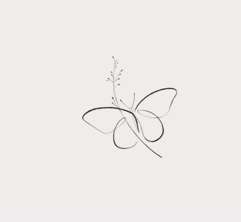 Line Drawings Of Butterflies, One Line Art Butterfly, Butterfly Line Art Tattoo, Small Mom Tattoos, Butterfly Line Tattoo, Small Elegant Tattoos, Small Shoulder Tattoo, Minimalist Butterfly Tattoo, Butterfly Line Art