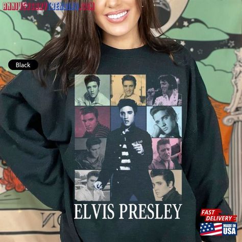 Elvis T Shirt, Elvis Presley Merch, Elvis Sweatshirt, Elvis Merch, 90s Graphics, Elvis Shirt, Black Elvis, Tom Riddle, Happy Things