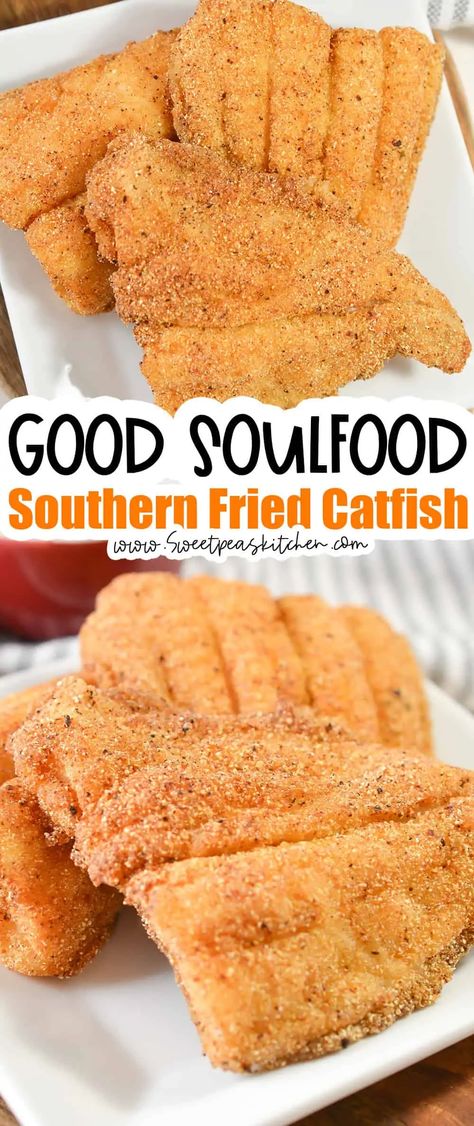 Hush Puppy Fish Batter, Catfish Batter Recipe Easy, Fried Fish Salad, Southern Fried Whiting Fish Recipes, Buttermilk Fried Catfish Recipe, Fried Catfish Batter Recipes, Fried Fish Meals Sides, Cajun Fried Catfish Recipes, Whole Fried Catfish