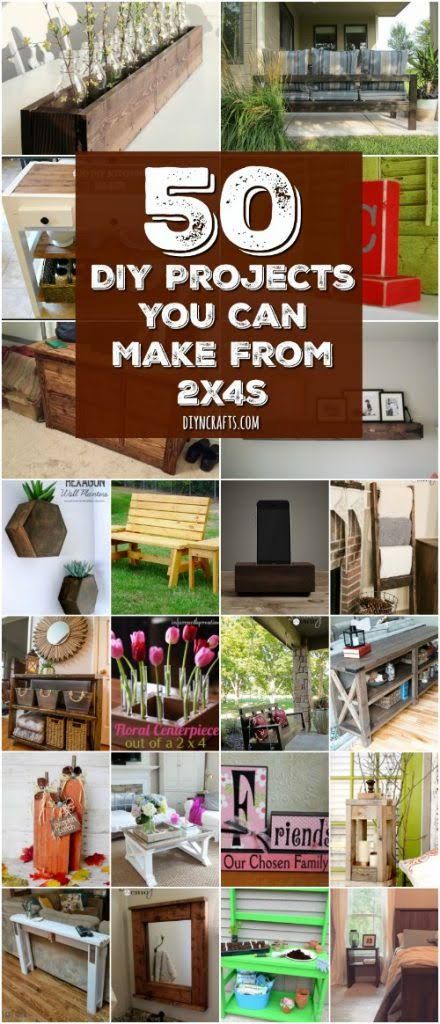 50 DIY Home Decor And Furniture Projects You Can Make From 2X4s {With tutorial lins and free plans} Diy Home Decor For Apartments, Wood Crafting Tools, Decor Ikea, Diy Ikea Hacks, Diy Holz, Old Pallets, Ideas Vintage, Wood Plans, Free Plans