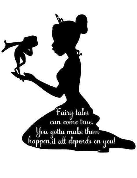 Princess And The Frog Silhouette, Frog Silhouette, Frog Ideas, Tiana Birthday Party, Frog Svg, Disney Silhouette Art, Disney Swag, Tiana Disney, Disney Sleeve