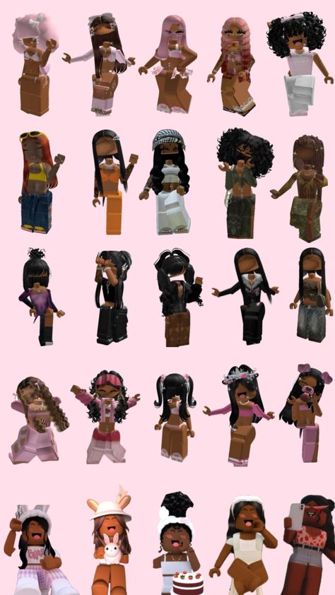 #myfirstshuffle #roblox #robloxblackgirls #blackgirlmagic #blackgirlsonroblox Roblox Baddie Avatars Black, Roblox Outfits Black, Baddie Roblox Avatars, Roblox Avatars Black, Roblox Avatars Girl Baddie, Black Roblox Avatar, Imvu Avatar Ideas, Baddie Roblox Outfits, Clothing Names