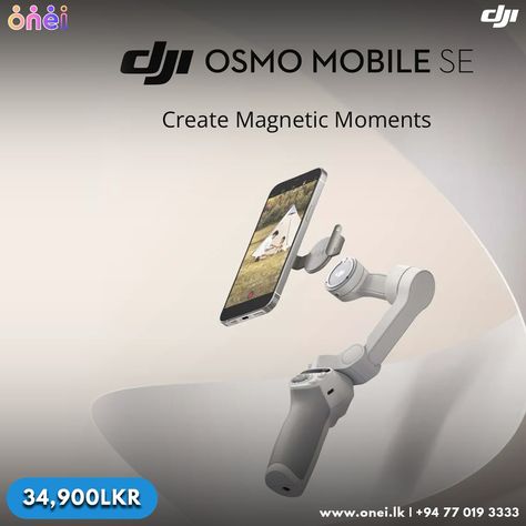 Capture every moment with precision and ease! 🎥✨ The DJI Osmo Mobile SE is here to elevate your videography. Get yours now for 34,900 LKR and create magnetic memories! 💫 Available at Onei.lk. #DJI #OsmoMobileSE #OneiLK #CreateMagneticMoments #SmartphoneGimbal Dji Osmo Mobile, Dji Osmo, Get Yours Now, In This Moment, Quick Saves