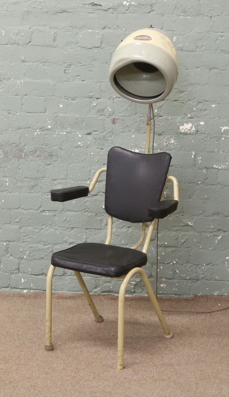 1950 hairdressers chair Hairdresser Aesthetic, Vintage Hairdresser, Salon Chairs, Hair Dryers, Dryers, Eames Lounge Chair, Hair Dryer, Office Chair, Lounge Chair