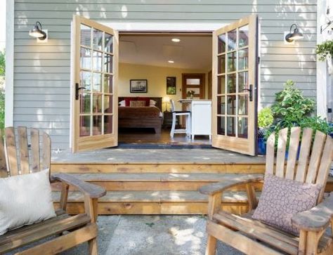 Convert A Garage Into A Living Space, Garage Conversion To Tiny House, Renovated Garage Apartment, Convert Garage To Living Space Exterior, How To Turn A Garage Into A Living Space, Renovating Garage Into Living Space, How To Make A Garage Into A Living Space, Garage To Greenhouse Conversion, Turn Carport Into Living Space