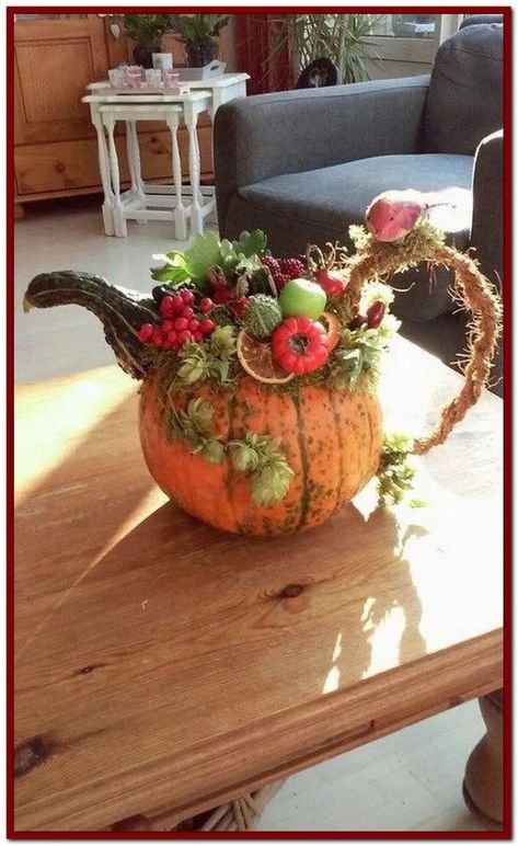 Pumpkin Decorating Diy, Fall Pumpkin Decor, Pumpkin Decorations, Fleurs Diy, Dekor Diy, Fabulous Diy, Fall Thanksgiving Decor, Fall Deco, Autumn Decorating