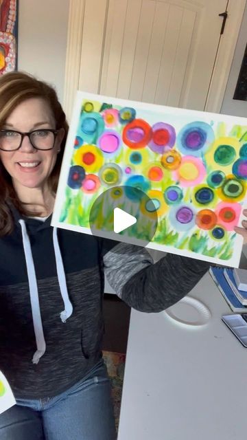 Andrea Nelson on Instagram: "This is awesome practice for watercolor! Paints are from @rebelunicorncrafts   #watercolorbasics #learnwatercolor #paintsomething #watercolortutorial #makesomething #alittlearteveryday" Andrea Nelson Art Watercolor, Simple Painting For Kids, Noah Crafts, Andrea Nelson Art, Pop Painting, Abstract Colorful Art, Kindergarten Spring, Glue Art, Learn Watercolor Painting