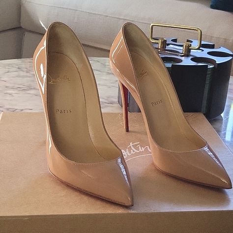 Christian Louboutin Pigalle Follies 100 Tan Heels My Promise To You, Christian Louboutin Pigalle Follies, Pigalle Follies, Louboutin Pigalle, Christian Louboutin Pigalle, Tan Heels, Postal Service, 100m, Louboutin Shoes