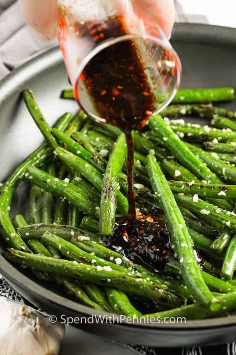 Asia Style Green Beans, Schezwan Green Beans, Garlic Green Bean Recipes Chinese, Mala Green Beans Recipe, Sesame Ginger Green Beans, Green Bean Recipes Asian Style, Asian Long Bean Recipes, Asian String Beans Recipe, Green Beans With Ginger And Soy