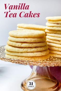 Vanilla Tea Cake Cookies are a simple buttery, soft vanilla tea cookie perfect for afternoon tea. Much like Scottish Shortbread, the ingredients are simple, but the texture and vanilla flavors are unforgettable. #cookies #afternoontea #tea #christmascookies #31Daily Easy Tea Cakes Simple, Tea Cookies Recipe Simple, Afternoon Tea Cookies, Bridal Desserts, Tea Cake Cookie Recipe, Old Fashioned Tea Cakes, Tea Cookies Recipe, Tea Cookie, Tea Morning