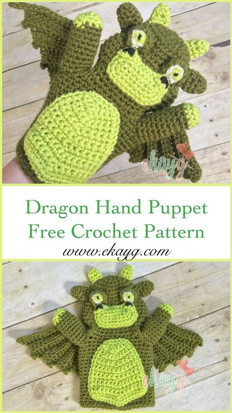 Turkey Puppet, Dragon Hand Puppet, Crochet Puppets, Animal Hand Puppets, Dragon Hand, Finger Puppet Patterns, Dragon Crochet, Crochet Dragon Pattern, Puppets For Kids