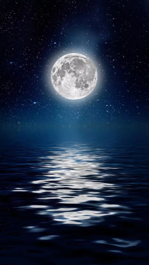 Full Moon Pictures, Cer Nocturn, Beautiful Moon Pictures, Moon Sea, Moonlight Painting, Night Sky Painting, Night Sky Photography, Lovely Flowers Wallpaper, Moon Pictures