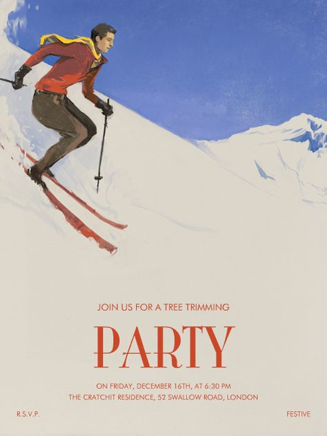 Apres Ski Bar, Ski Bar, Swiss Ski, Ski Village, Ski Party, Apres Ski Party, Belated Birthday Card, Retro Ski, Ski Posters